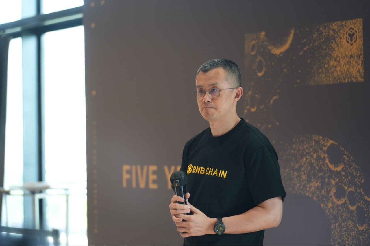 CZ 在2025年香港 BNB Chain 活动现场（相关资料照，非2026年 Bitcoin Asia 现场）