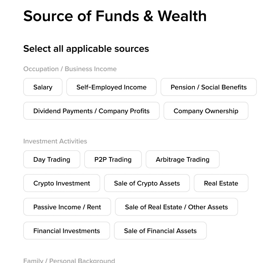 Binance 官方资金来源与财富来源申报界面示例（2025年资料，非本文客户材料）